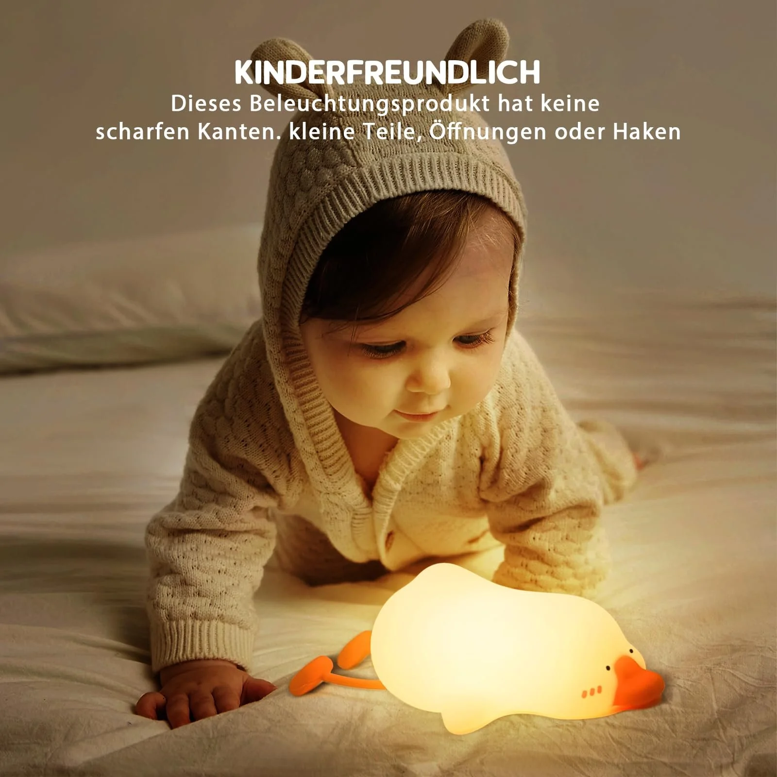 Нічник beek Гусак Силіконовий Акумуляторний Сенсорний LED з регулюванням яскравості Багатоколірний, фото №7