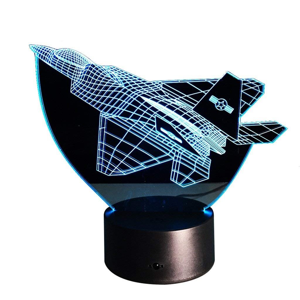 Лампа 3D Fighter LED 7 кольорів дивовижна оптична ілюзія, фото №1