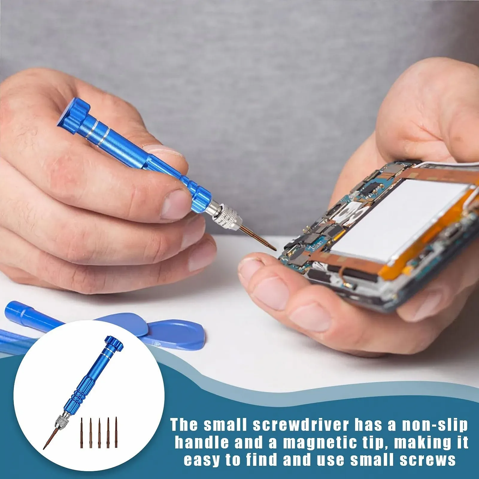 Набір викруток Mini 5-в-1 багатофункціональний з плоским шліцом з нержавіючої сталі для ремонту комп'ютерів, фото №4