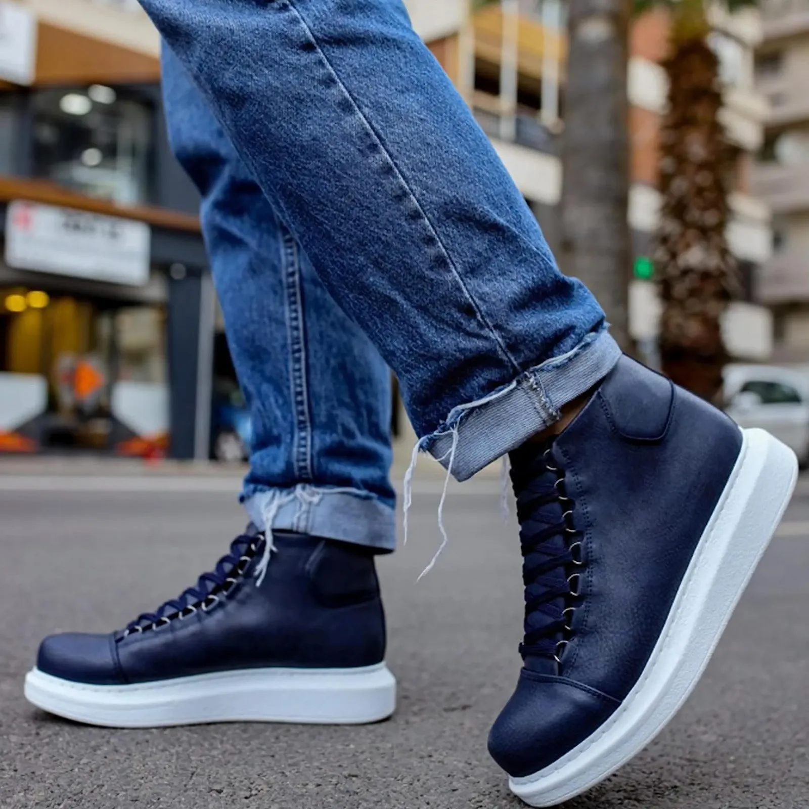 Кросівки Solaress Шкіряні Високі Модні, фото №4