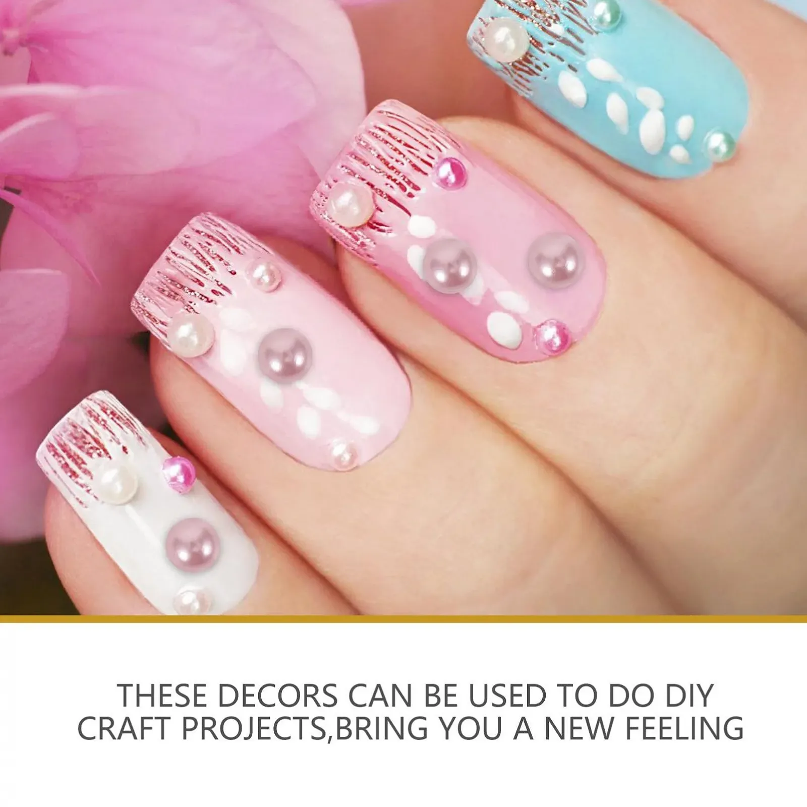 Жемчуг 200 шт. Полукруглые с плоской задней частью, искусственные, розовые, фото №7