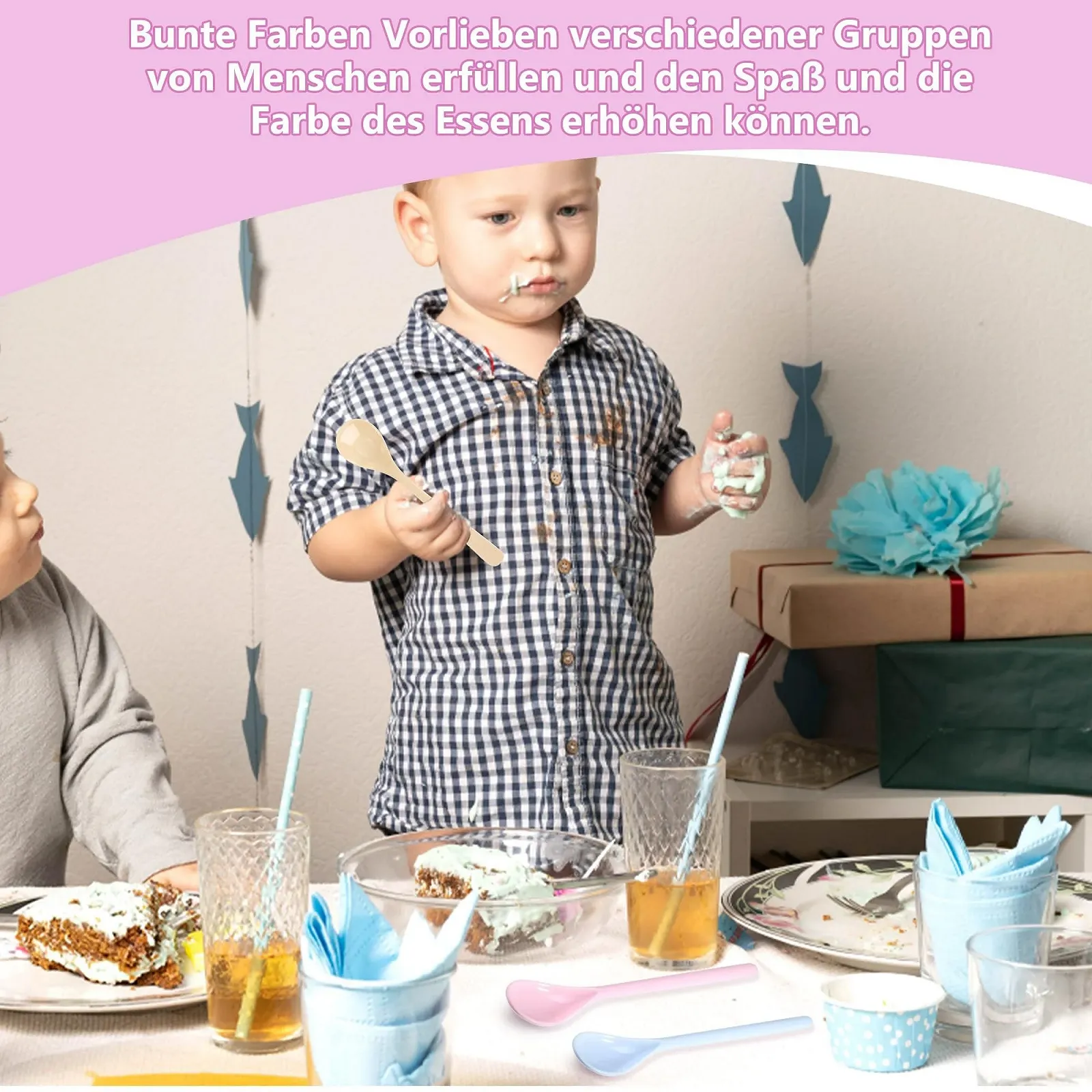 Ложки Пластикові, Набір 6 шт, для Яєць, Кольорові, Довгі (16 см), фото №6