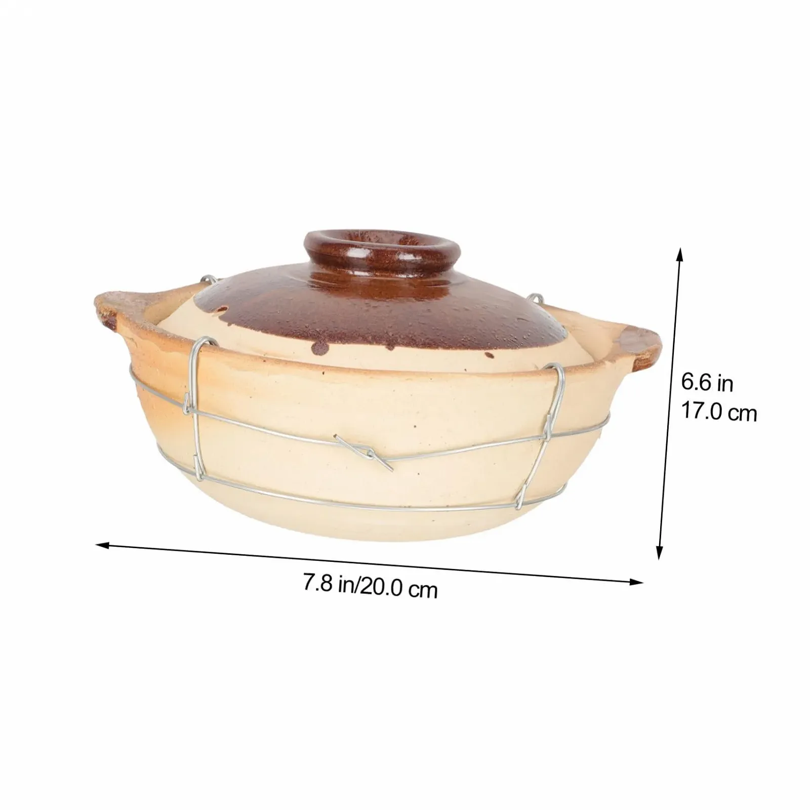 Каструля-казанок глиняна з ручкою для плити енергозберігаюча з рівномірним розподілом тепла, фото №2