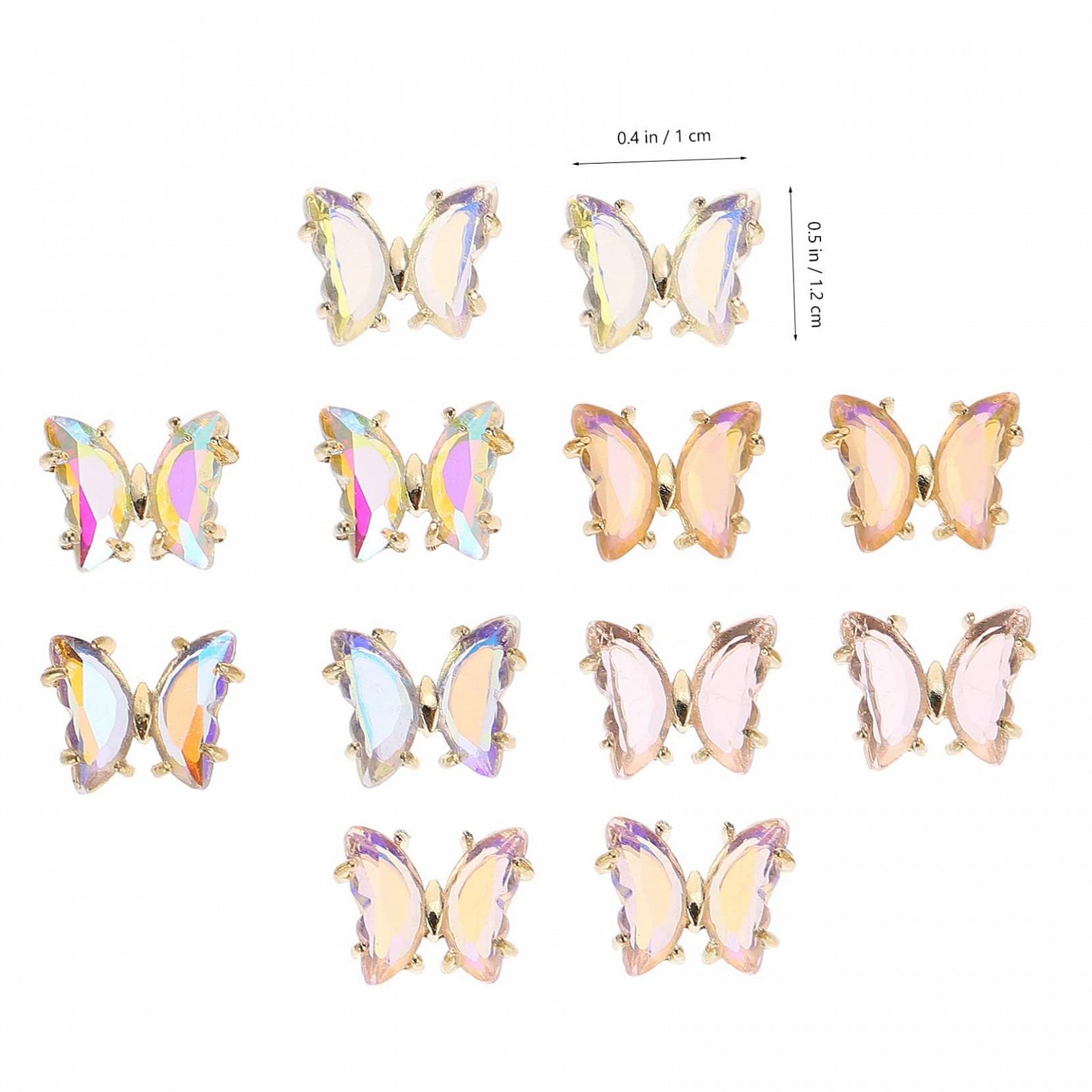 Підвіска для нігтів Метелик Housoutil Кристалічні стрази Циркон 3D, фото №6