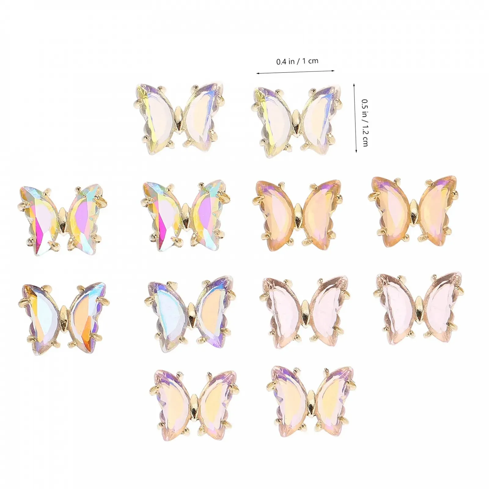 Подвеска для ногтей Бабочка Housoutil 12шт Кристаллические стразы Циркон 3D, фото №6 Подвеска для ногтей Бабочка Housoutil 12шт Кристаллические стразы Циркон 3D, фото №6