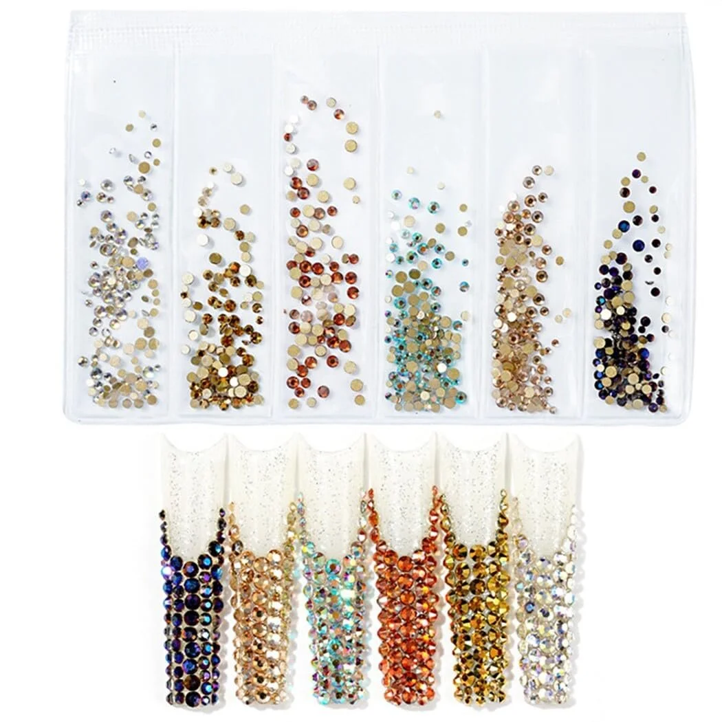 Прикраси для манікюру 3D-кристали напівкруглі Strassstein Ohne Edelstein, 6 шт, фото №6