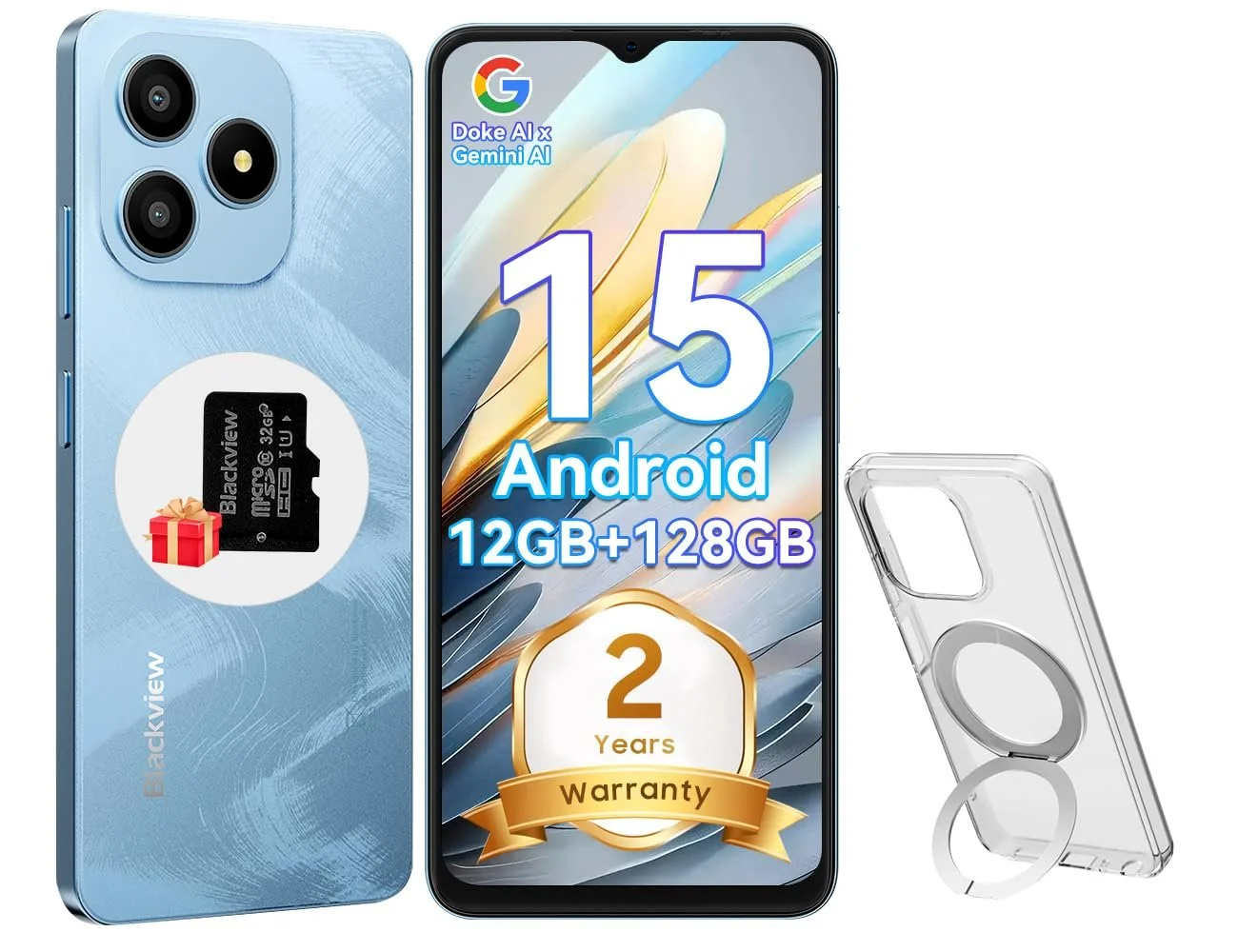 Смартфон Blackview Wave 9C 12/128 ГБ 6.56" 5000 мАч IP54 13+8 Мп Android 15, фото №1