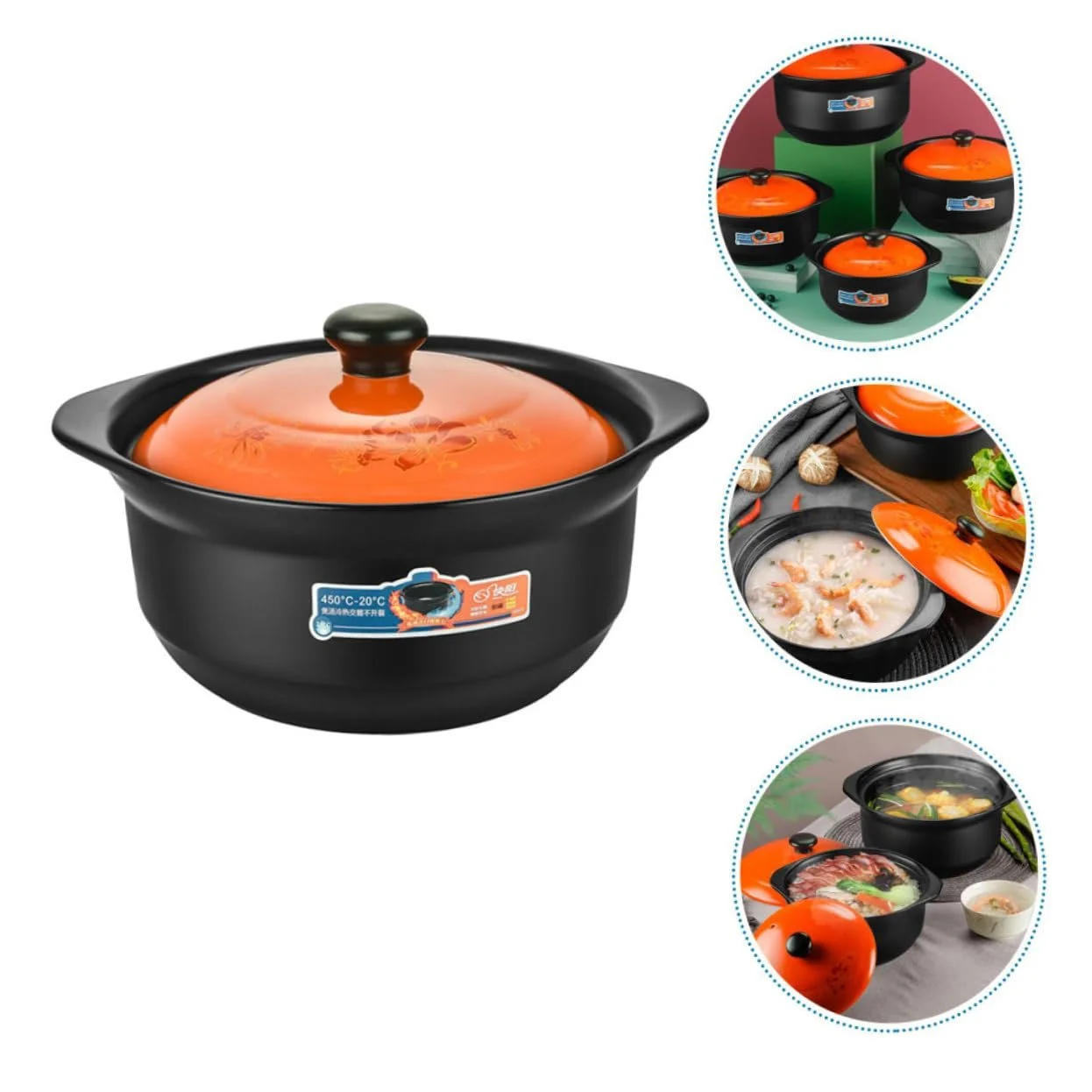 Каструля для тушкування керамічна з кришкою велика, фото №4