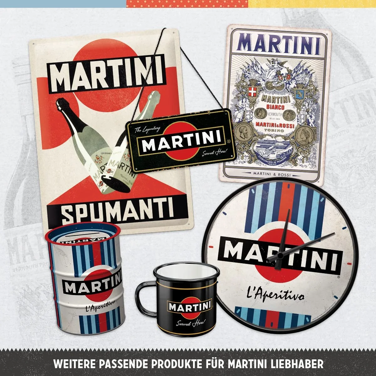 Скарбничка Nostalgic-Art Martini L'Aperitivo Racing Stripes металева 600 мл, фото №4