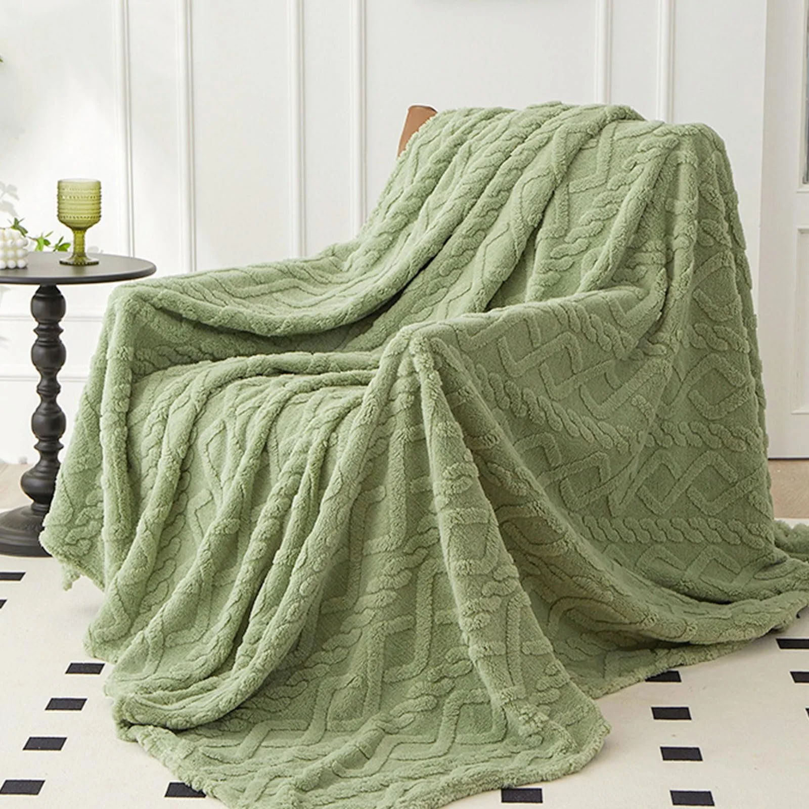 Покривало Пухнаста М'яка Покривало 150 x 200 см Matcha Green, фото №1 Покривало Пухнаста М'яка Покривало 150 x 200 см Matcha Green, фото №1