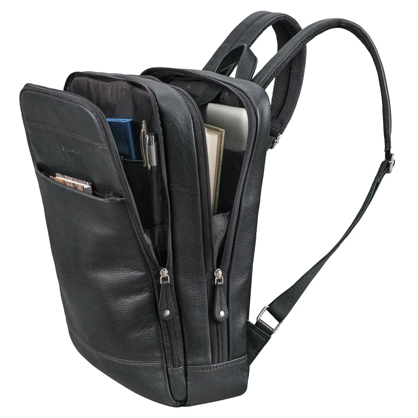 Рюкзак для ноутбука STILORD Leo 15.6" кожаный Черный, фото №7 Рюкзак для ноутбука STILORD Leo 15.6" кожаный Черный, фото №7