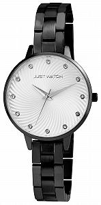Женские часы Just Watch, нержавеющая сталь, браслет-звенья, 22 см, диаметр 34 мм, 12 мм, черный, серебристый, браслет - Фото 1