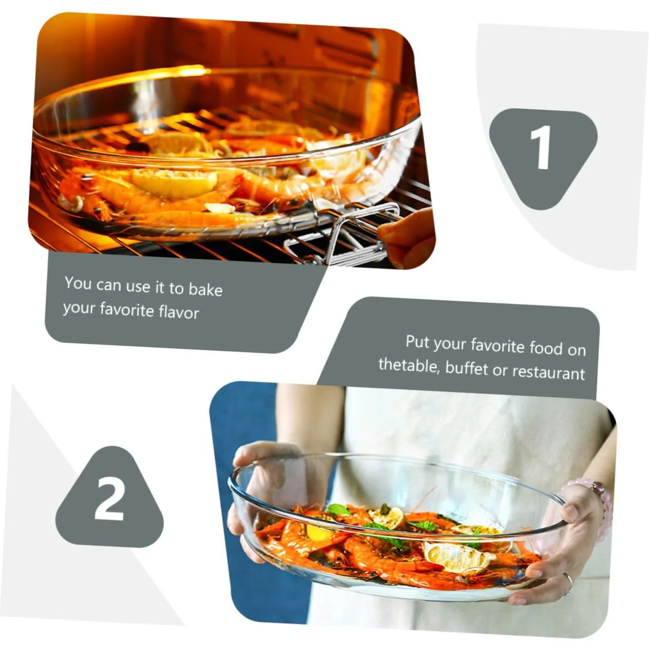 Форма для запікання для мікрохвильової печі термостійка овальна для духовки та посудомийної машини, фото №3