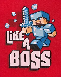 Світшот Minecraft Like a Chef Steve для хлопчиків, червоний, з довгими рукавами synthetic.ua - Фото 1