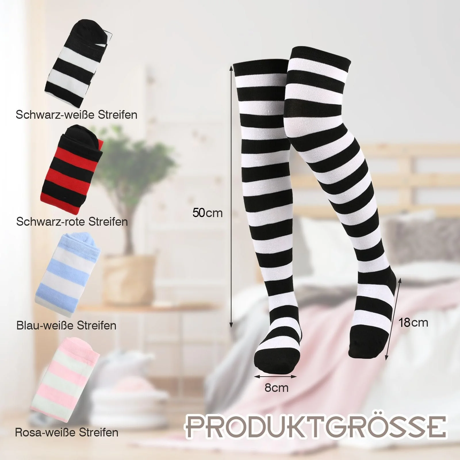 Гольфи ZOCONE Смугасті вище коліна 4 пари, фото №2