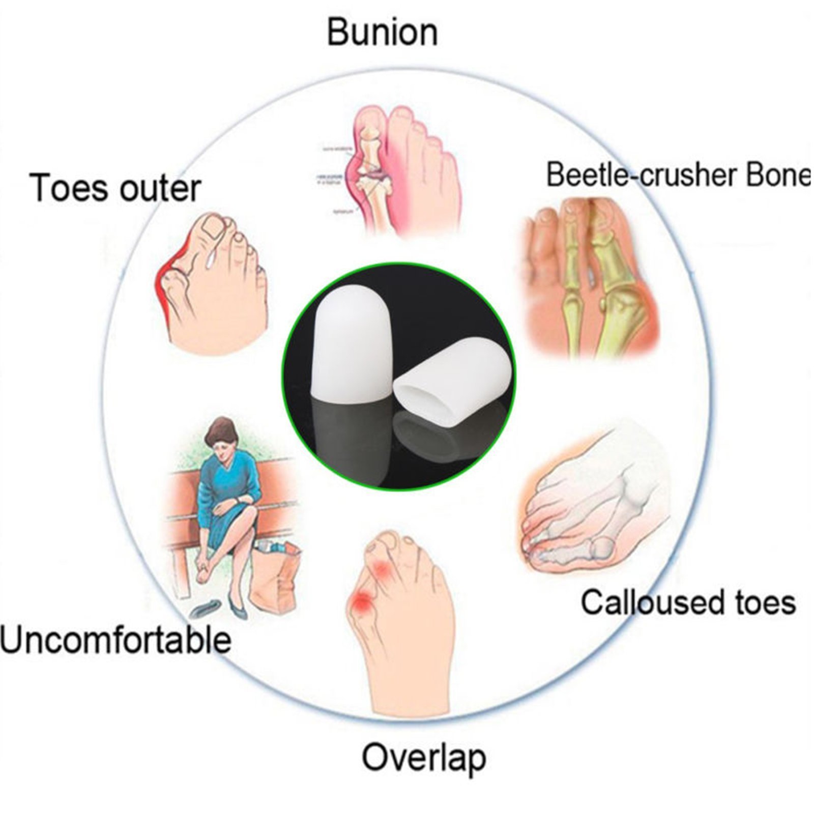 Трубки для видалення мозолів CareforYou Silicone x2, фото №6 Трубки для видалення мозолів CareforYou Silicone x2, фото №6