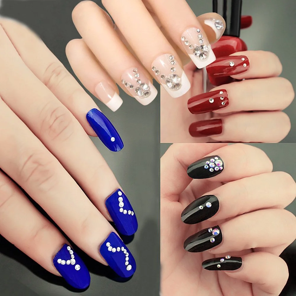 Штучні кристали Круглі Змішані Акрилові Стрази різних розмірів 1,5-5 мм Світло-рожевий та бірюзовий (1200 шт), фото №3