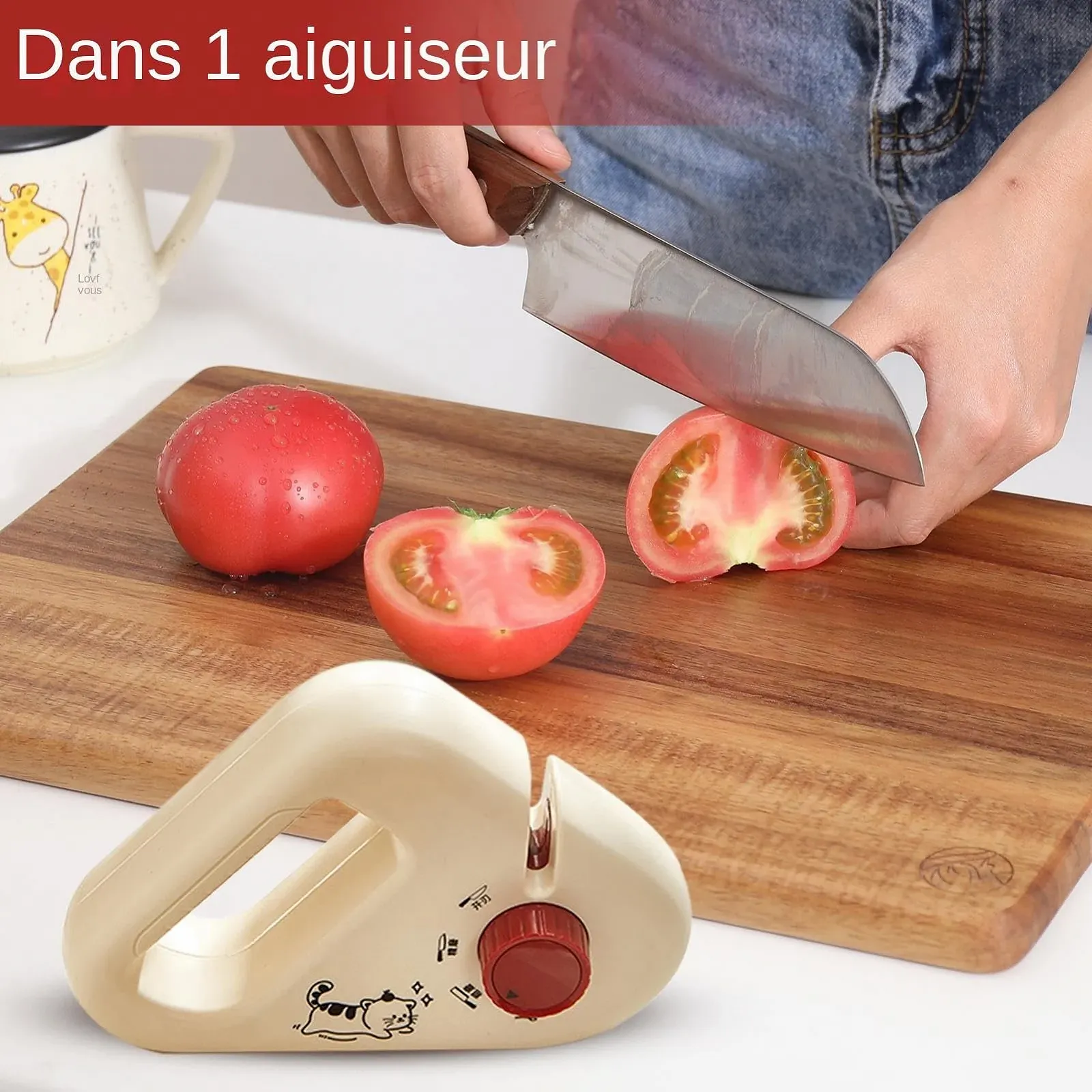 Точилка для ножів XIAOXIAOYU ручна 4-в-1 з протиковзкою основою, фото №2