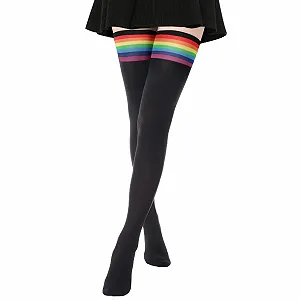 Жіночі шкарпетки DRESHOW Довгі вище коліна Гетри в смужку - Фото 1