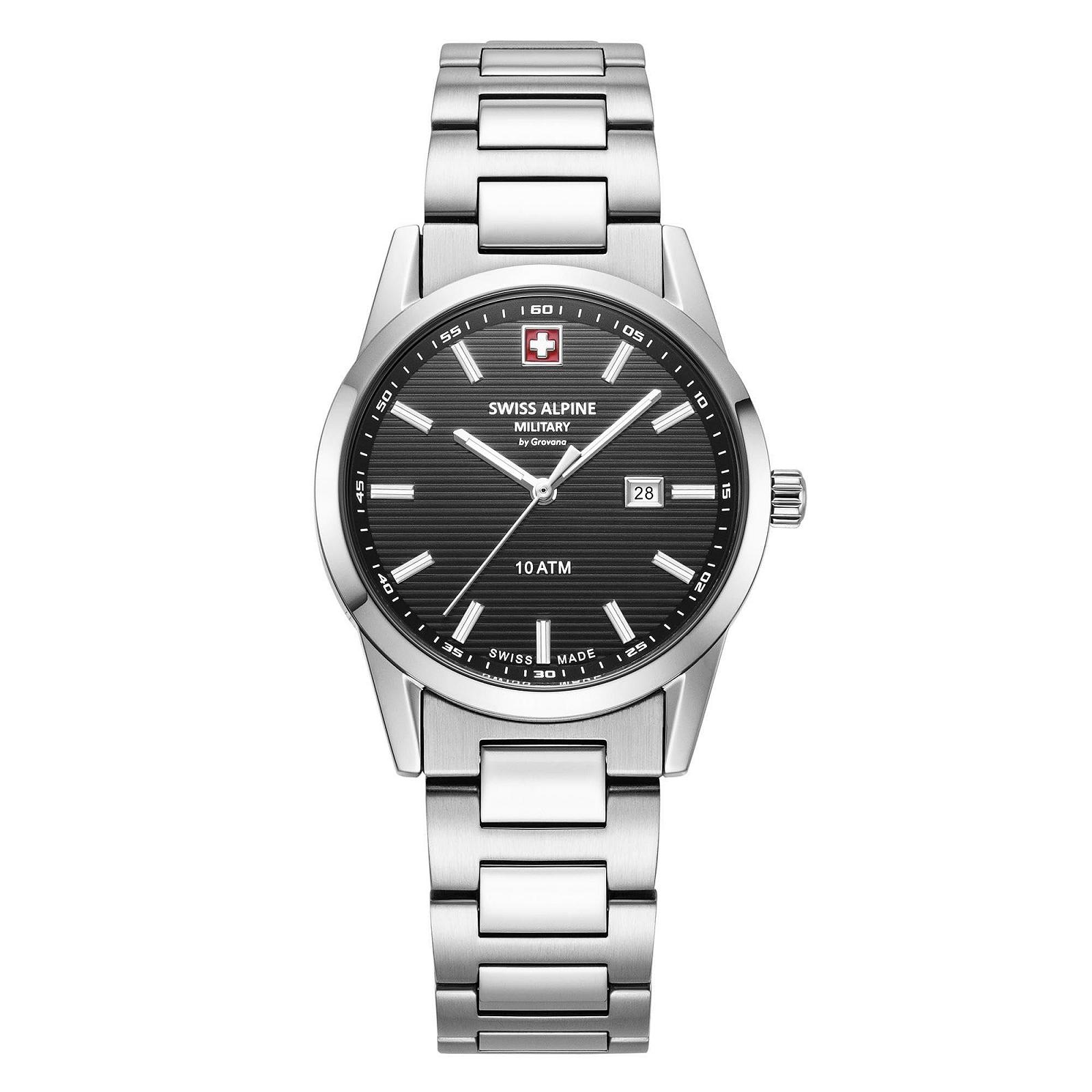 Женские часы Swiss Alpine Military 7767.1 Кварцевые Аналоговые Сталь, Черный, фото №1