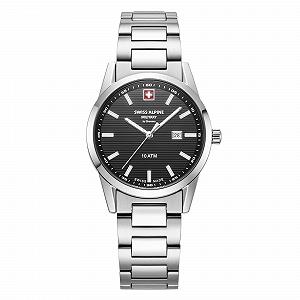 Женские часы Swiss Alpine Military 7767.1 Кварцевые Аналоговые Сталь, Черный - Фото 1