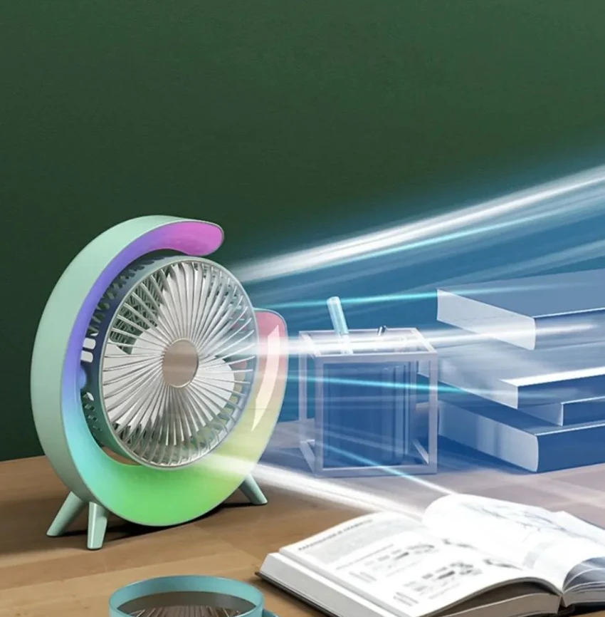 Вентилятор электрический USB 3-скоростной с цветной подсветкой 180 бесшумный, фото №2 Вентилятор электрический USB 3-скоростной с цветной подсветкой 180 бесшумный, фото №2