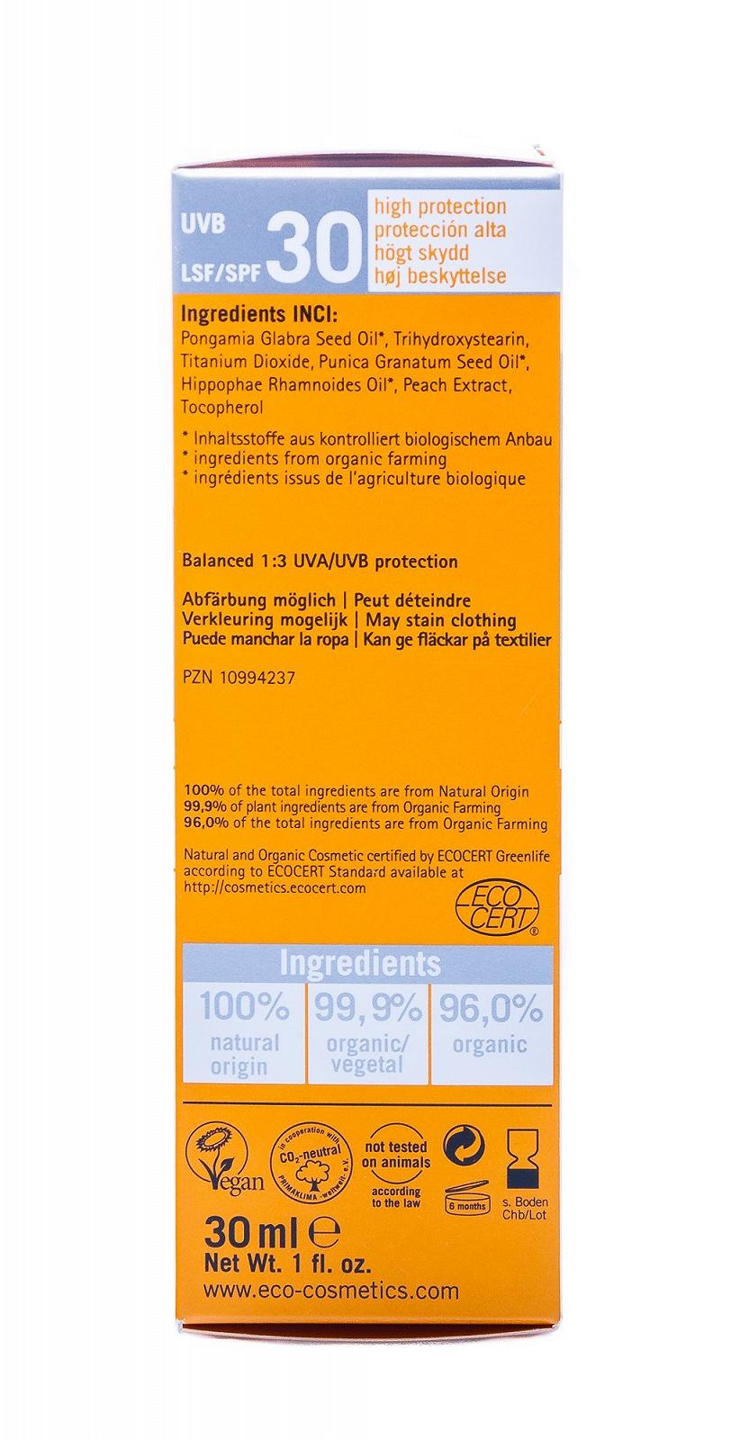Солнцезащитный гель для лица eco cosmetics LSF 30, фото №3