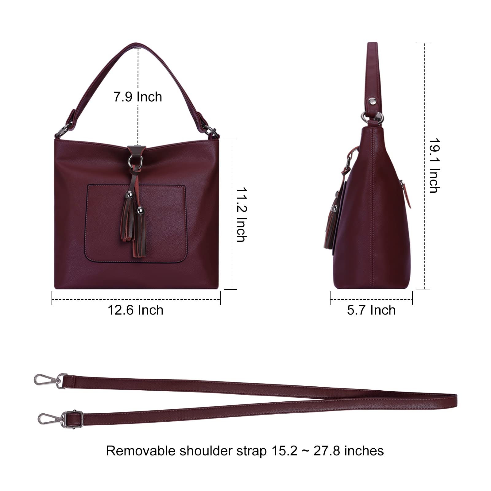 Сумка HAWEE жіноча, велика, через плече, зі штучної шкіри, червона, елегантна, фото №2