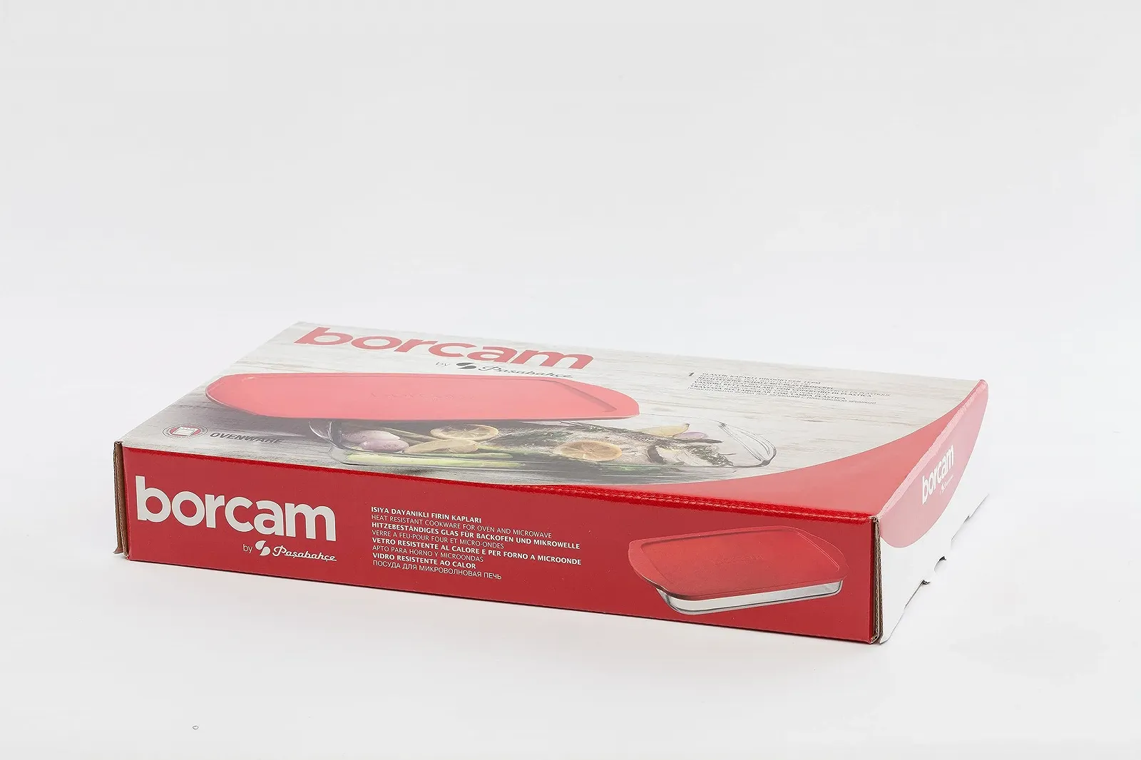 Форма для запікання Pasabahce Borcam 59006 2 л Скляна з пластиковою кришкою Прозора/Червона, фото №4