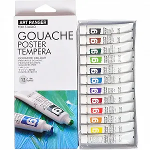 Набор красок Гуашевых Art Ranger 12 цветов Gouache EG1212-3 12мл Гуашевые художественные краски для рисования - Фото 1