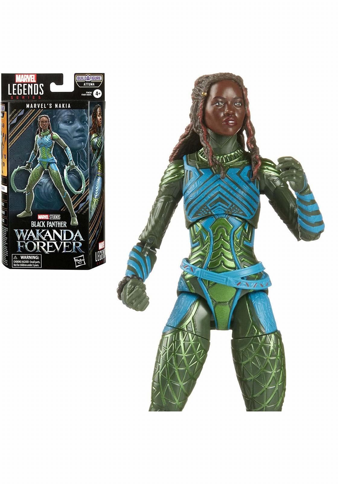 Фигурка Marvel Hasbro Legends Series Black Panther Wakanda Forever Накия 15 см, 5 аксессуаров, 1 элемент Build-A-Figure, разноцветный, фото №1