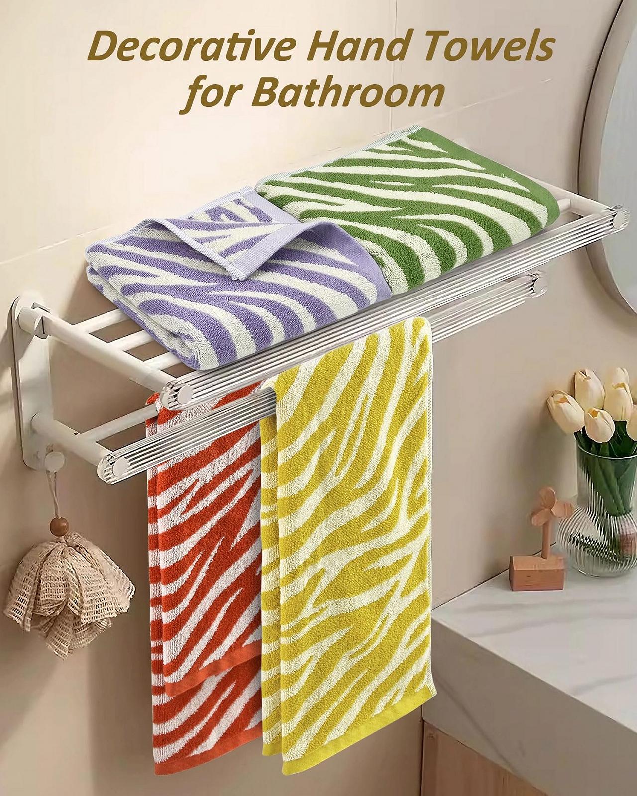 Набір рушників Jacquotha Zebra Stripe 100% бавовна 74 x 33 см Різнокольоровий (4 шт.), фото №6