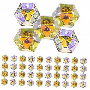 Стразы для ногтей шестигранные 50 шт. для украшения маникюра, для DIY - Фото 1