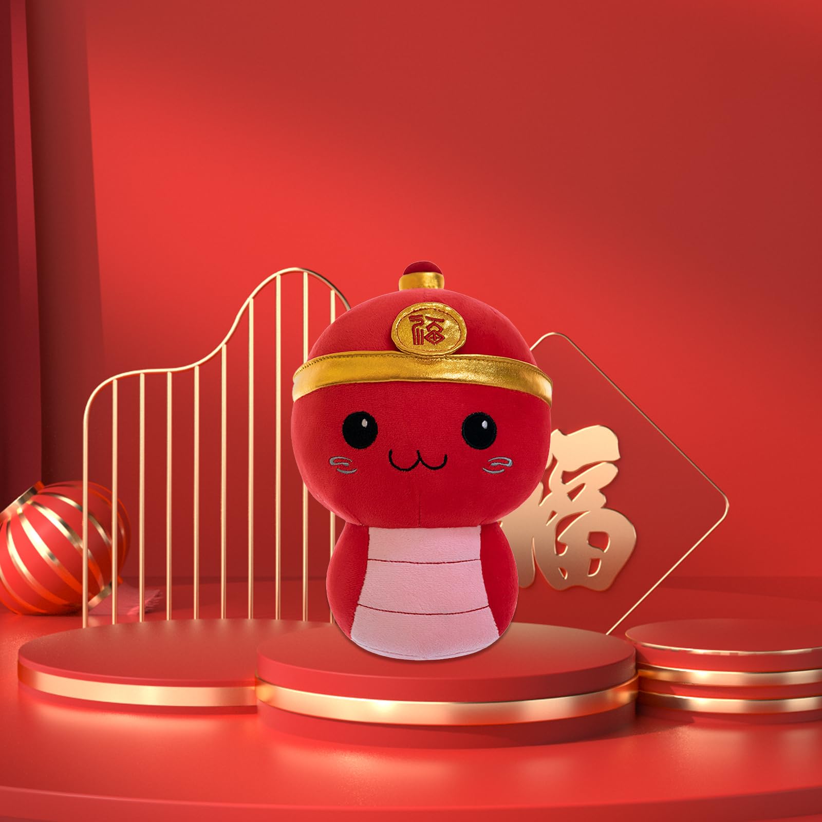 Плюшевая игрушка Змея 2025 Год Змеи Талисман 25 см Красный, фото №5 Плюшевая игрушка Змея 2025 Год Змеи Талисман 25 см Красный, фото №5