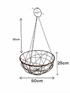 Підвісний кошик Bornhöft металевий з ефектом іржі 50 см synthetic.ua - Фото 1