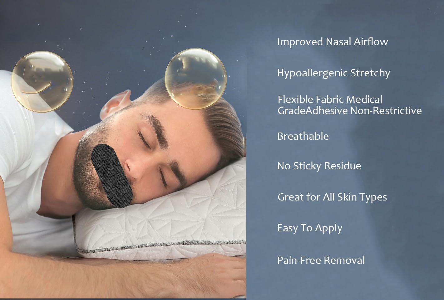 Пластирі для рота проти хропіння 30 шт., 100% бавовна, дихаючі стрічки для рота для кращого дихання носом і кращого сну, фото №5 Пластирі для рота проти хропіння 30 шт., 100% бавовна, дихаючі стрічки для рота для кращого дихання носом і кращого сну, фото №5