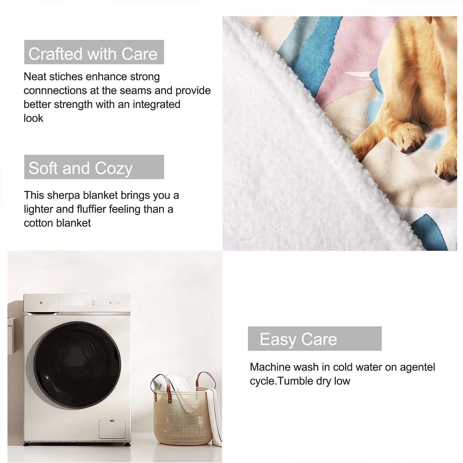 Покривало Sherpa Zomer 150 x 200 см, м'яка мікрофібра, фото №7