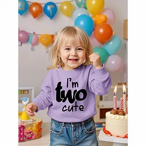 Джемпер BOUTIKOME I'm Two Cute Printer на 2-й день рождения для девочек synthetic.ua - Фото 1