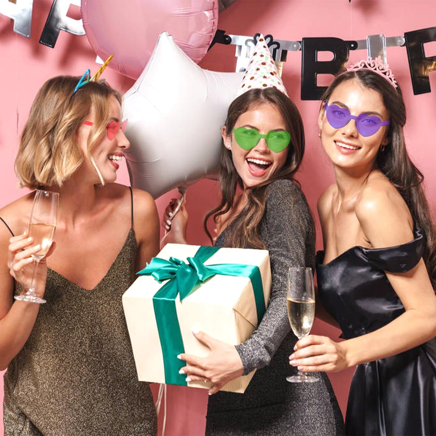 Солнцезащитные очки ZALAON Сердце Без оправы 10 шт., фото №5