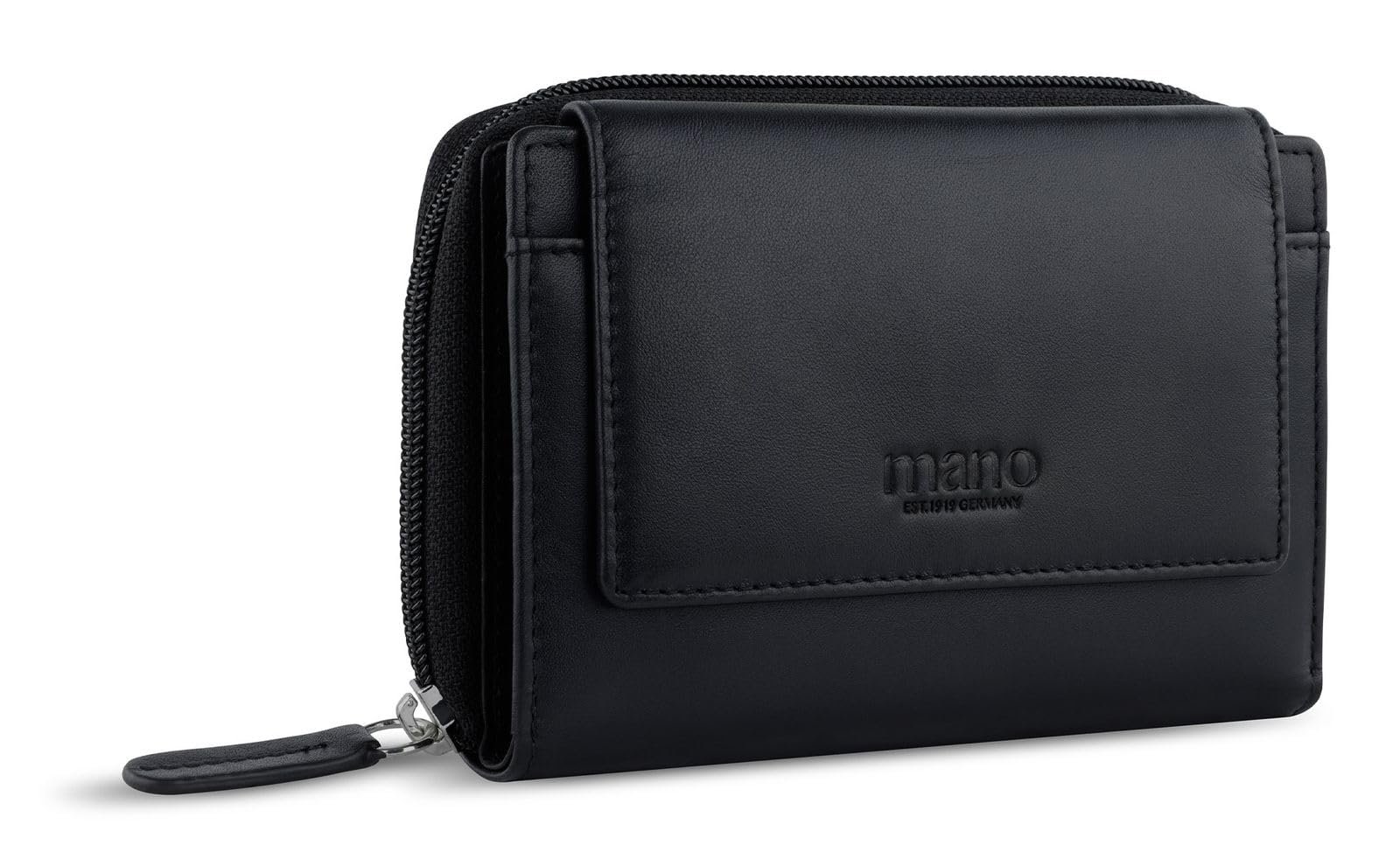 Кошелек Женский mano Don Andrea RFID Lady Zip Black Черный, Элегантный, фото №4