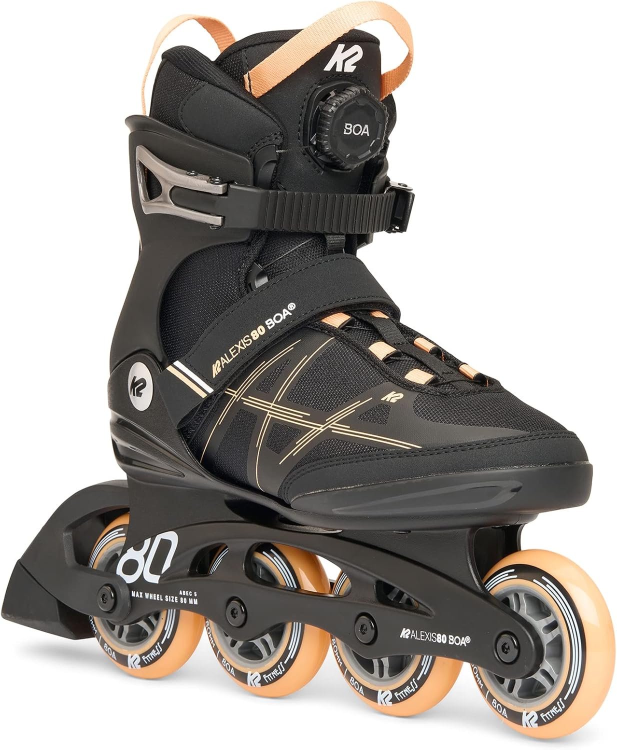 Женские роликовые коньки K2 Alexis 80 Boa 40 размер Black/Pink, фото №1
