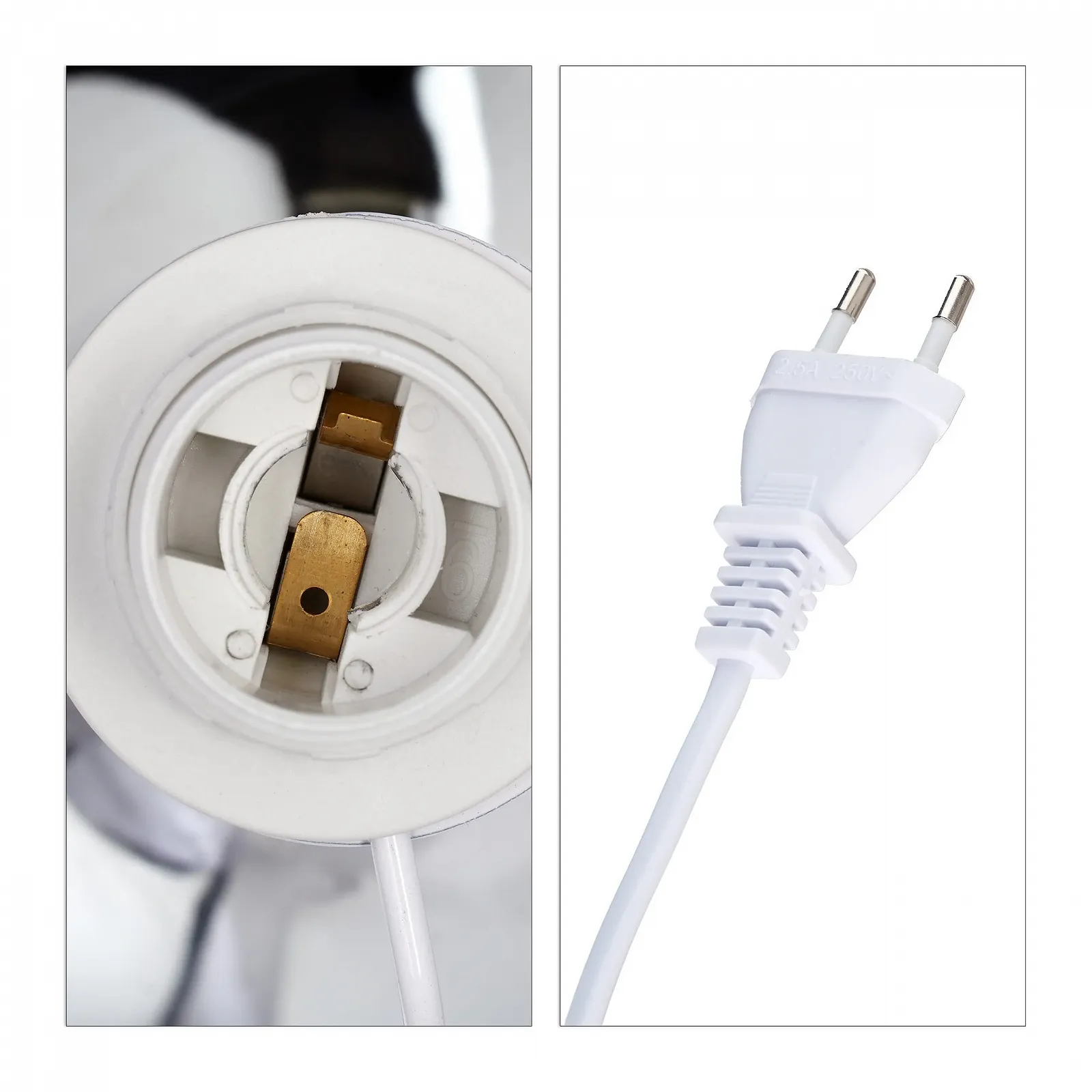 Настільна лампа Relaxdays сенсорна E14 34.5 x 18 см сріблясто-сіра, фото №8