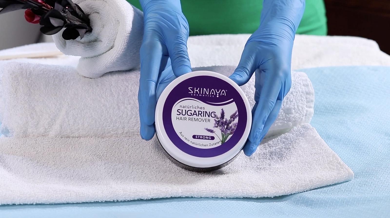 Набор для шугаринга Skinaya Premium сахарная паста Лаванда 300 г 15 полосок 5 шпателей, фото №2