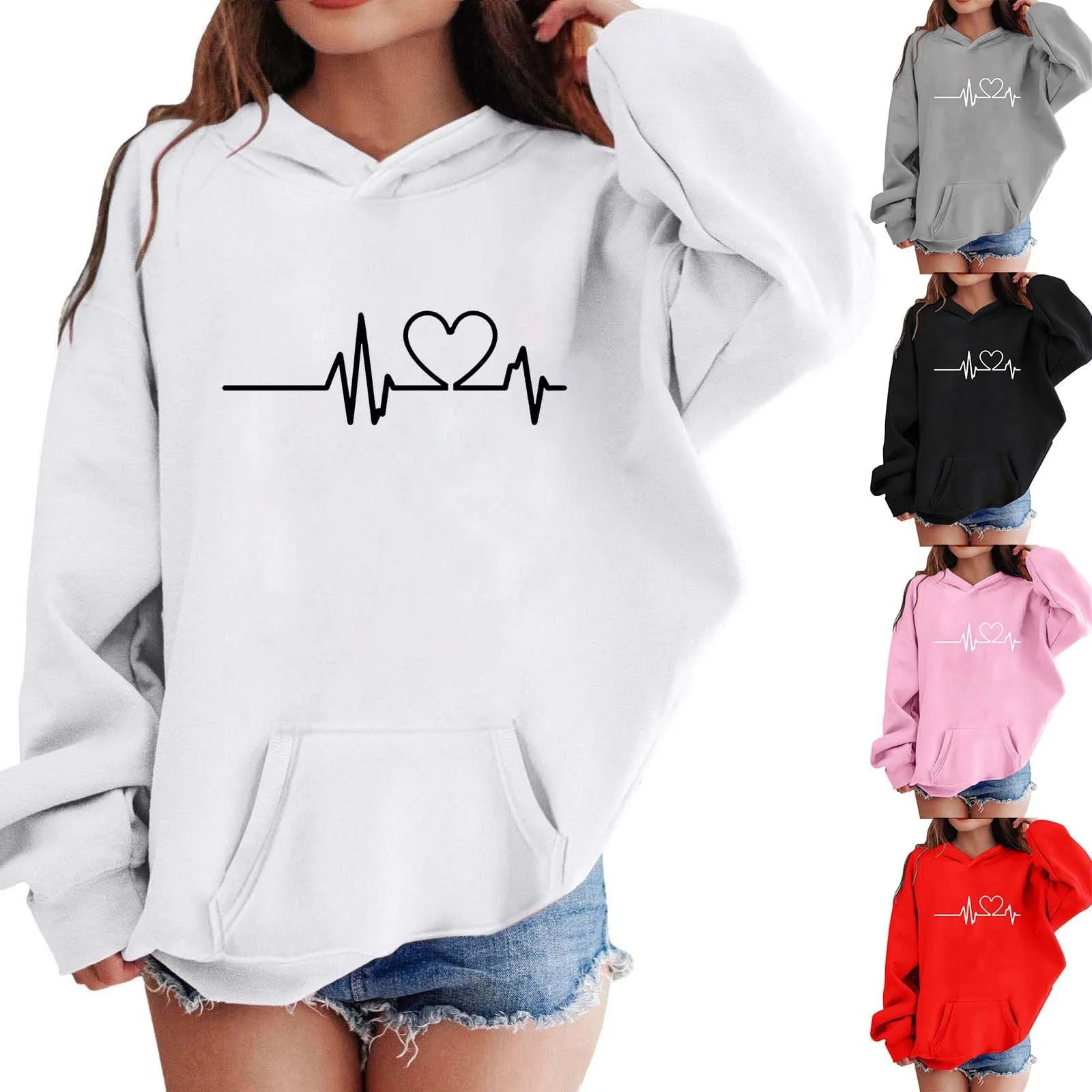 Толстовка Generisch для девочек, худи с капюшоном, карман-кенгуру, однотонная, комфортная, плотная, быстросохнущая, пуловер, для подростков, приталенного кроя, аккуратные швы, 3-14 лет, фото №1