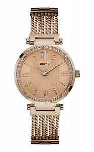 Женские аналоговые часы Guess Soho с ремешком из нержавеющей стали - Фото 1