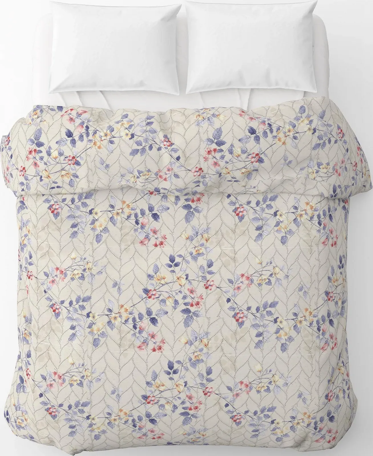 Покривало HOME ZEN HOUSEHOLD LINEN Літо Двостороннє Art Lotus 100 г Квітковий бежевий, фото №3