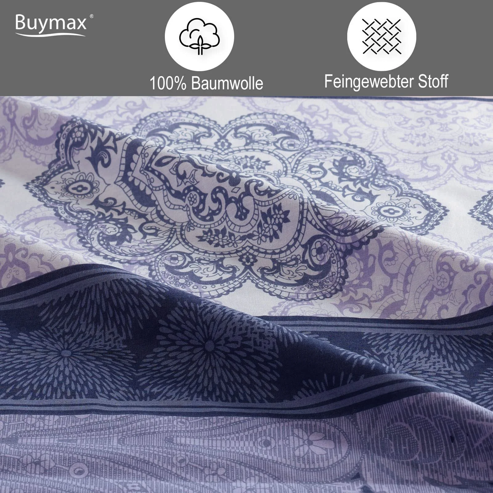 Постельное белье Buymax, 135 x 200 см, 2 предмета, хлопок, Renforcé, фото №3