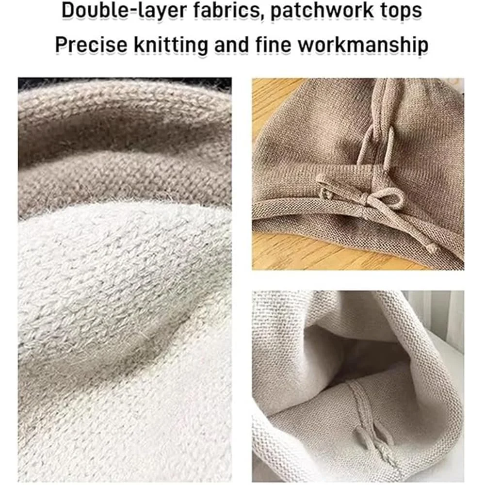 Шапка-бини Вязаная Удлиненная с закатанным краем, фото №6 Шапка-бини Вязаная Удлиненная с закатанным краем, фото №6