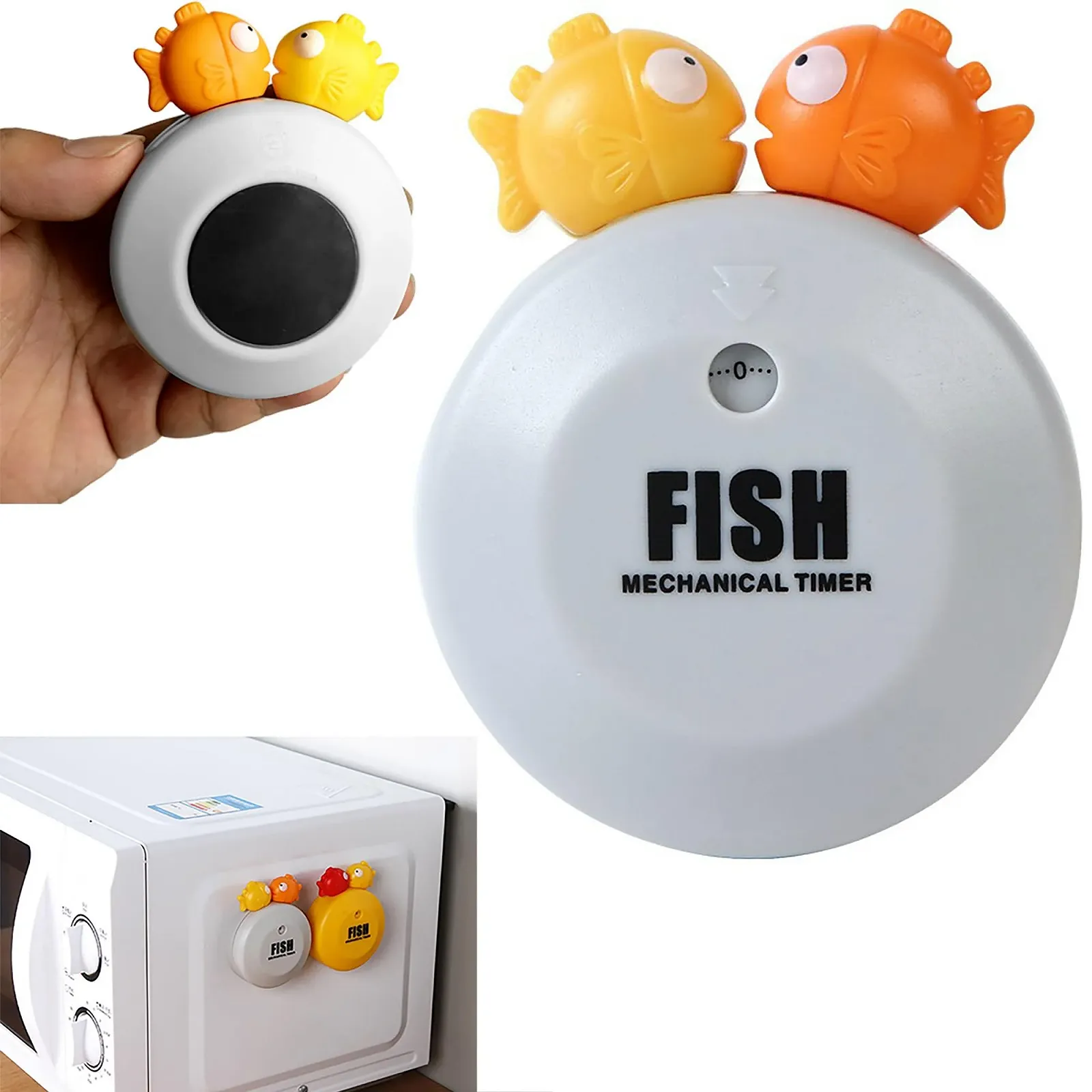 Таймер кухонный механический магнитный syiyunran Bubble Fish Серый, фото №1 Таймер кухонный механический магнитный syiyunran Bubble Fish Серый, фото №1