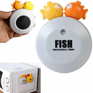 Таймер кухонный механический магнитный syiyunran Bubble Fish Серый - Фото 1